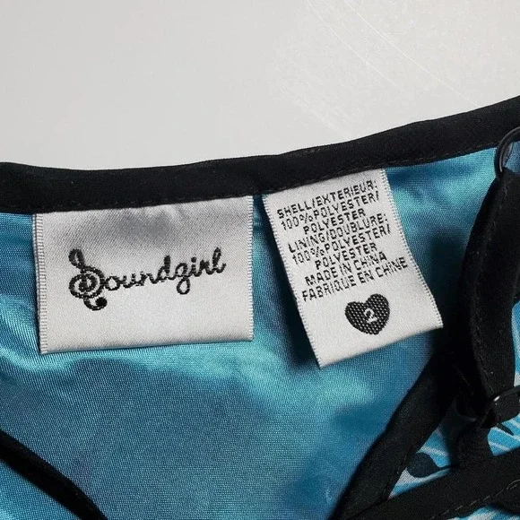 Vintage Soundgirl Mini Party Dress with Ruffles Electric Blue Size 2 - Picture 3 of 5